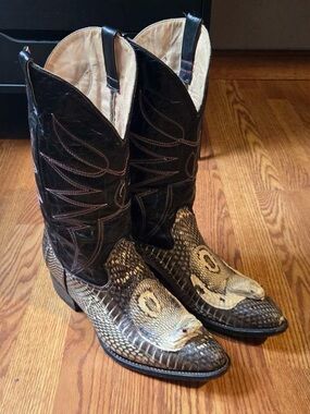 Rare Vintage Genuine Python Exotic Cowboy Boots | Men’s Size 10.5